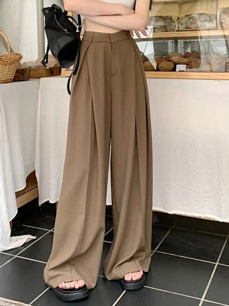 Wide-Leg Pants With High Waist And Pleats