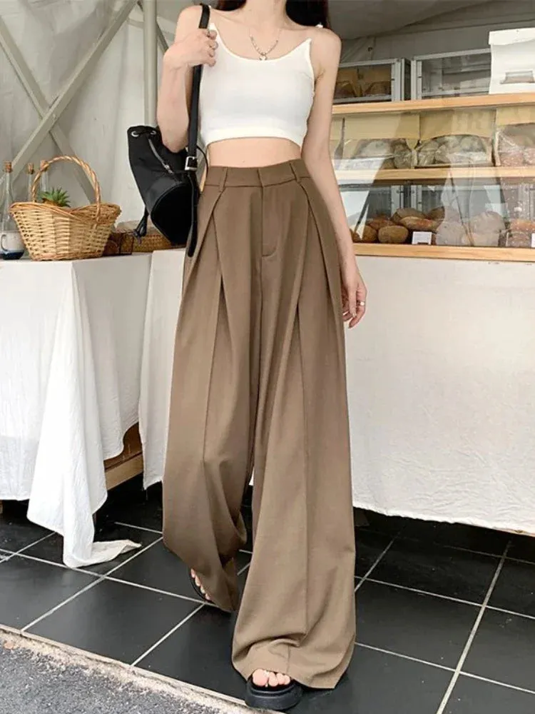 Wide-Leg Pants With High Waist And Pleats