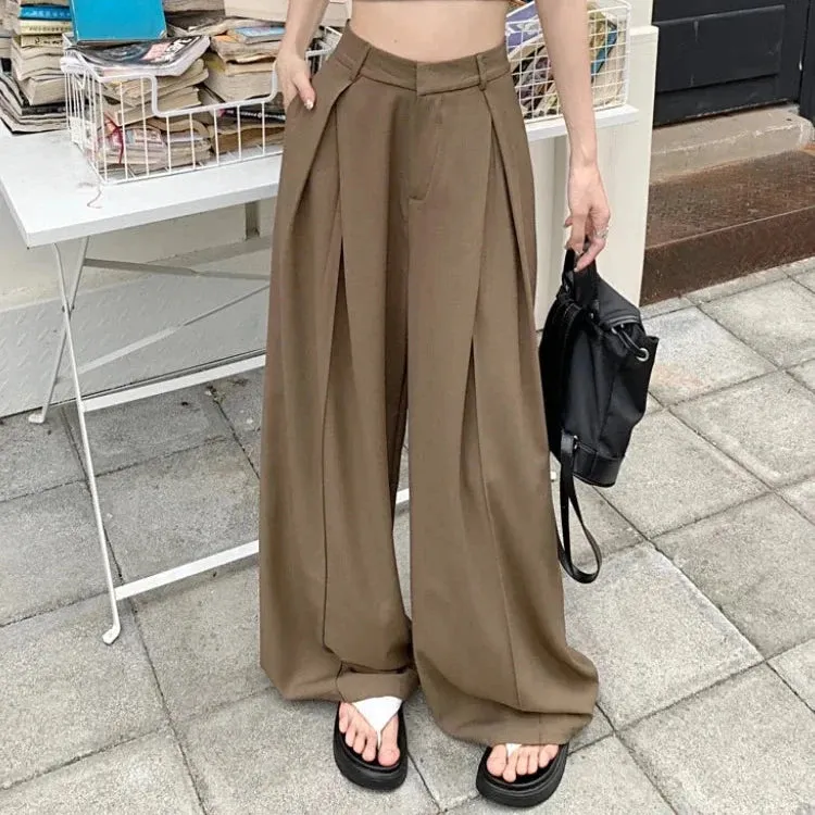 Wide-Leg Pants With High Waist And Pleats