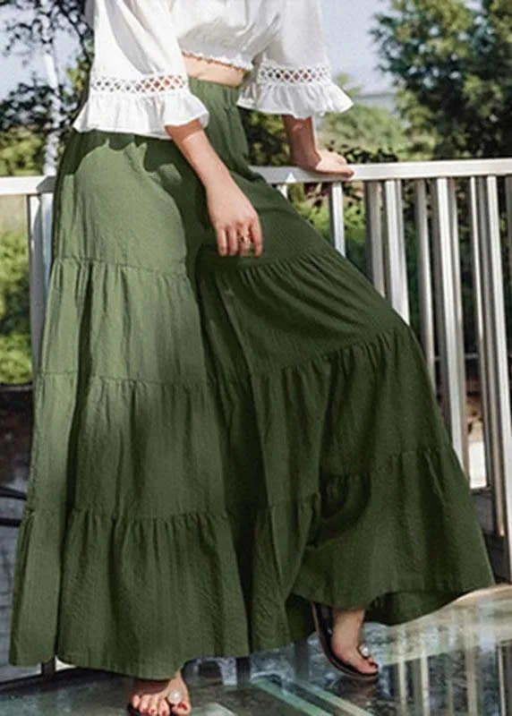 Women Flare Swing Wide Leg Pants Casual High Waist Culottes Skirt