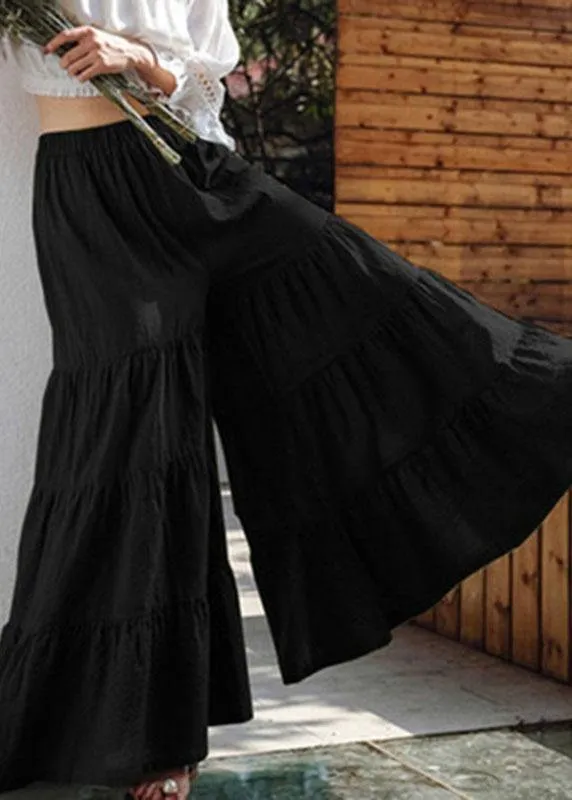 Women Flare Swing Wide Leg Pants Casual High Waist Culottes Skirt