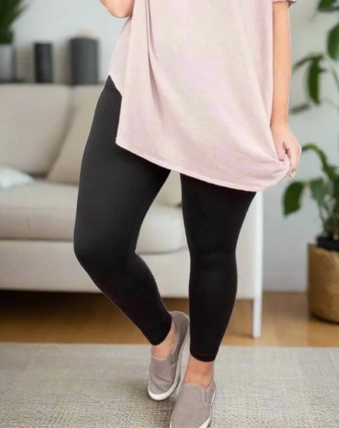 Womens Solid Black Leggings, Soft Yoga Pants, Sizes 18-22, Yoga Waist, $10 With Order