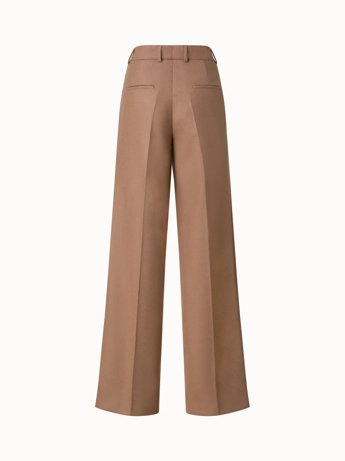 Wool Blend Straight Leg Pants