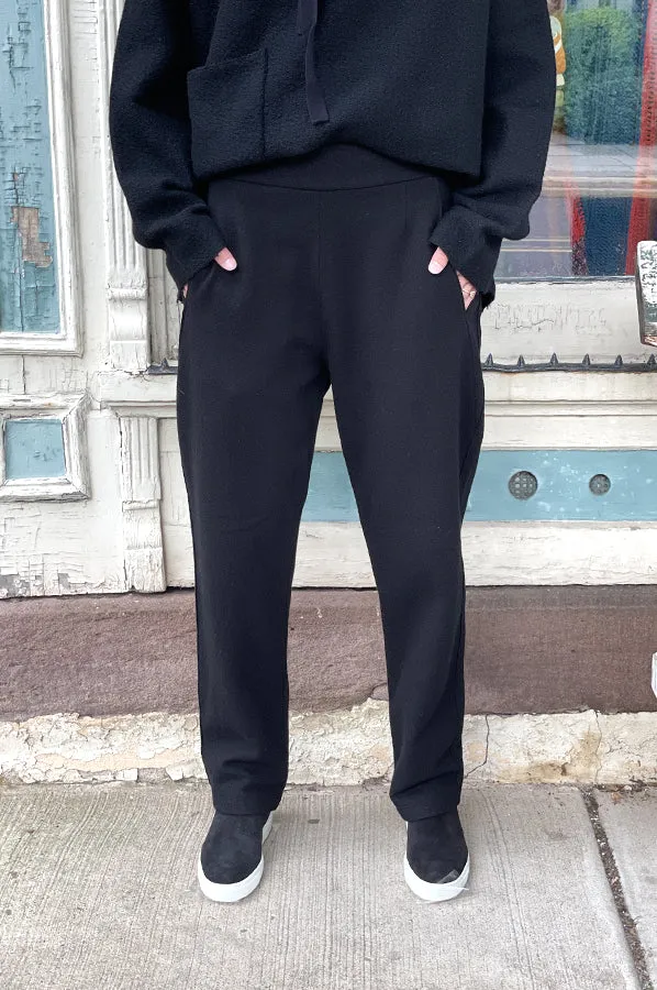 Wool Straight Leg Pants - Black